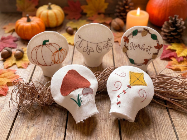 herbstliche Teelichtcover - ITH-Stickdatei